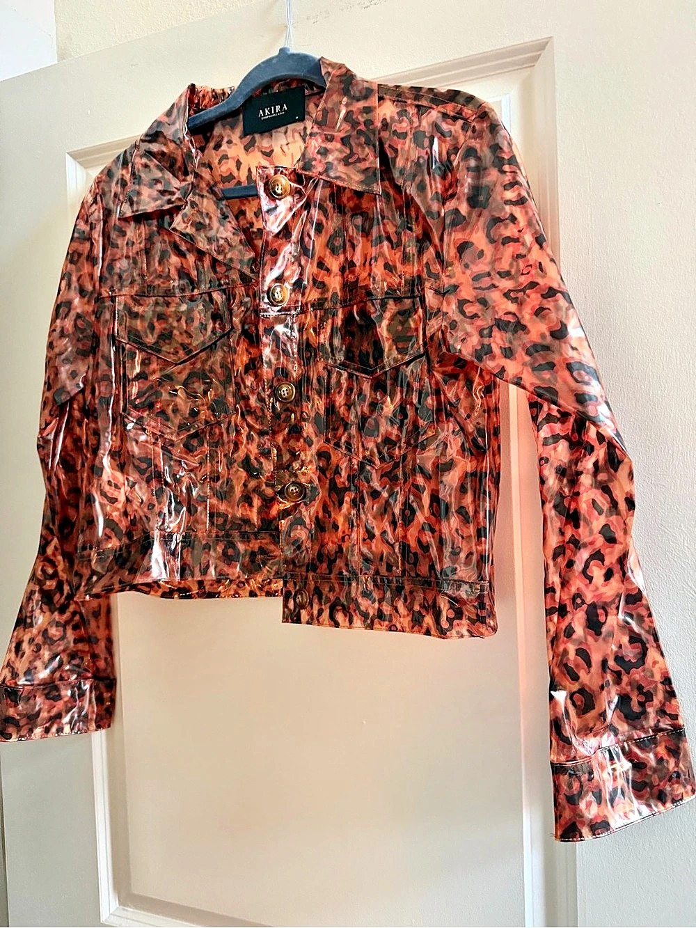 AKIRA Sneaking Around Leopard Jacket Women's Cropped Medium